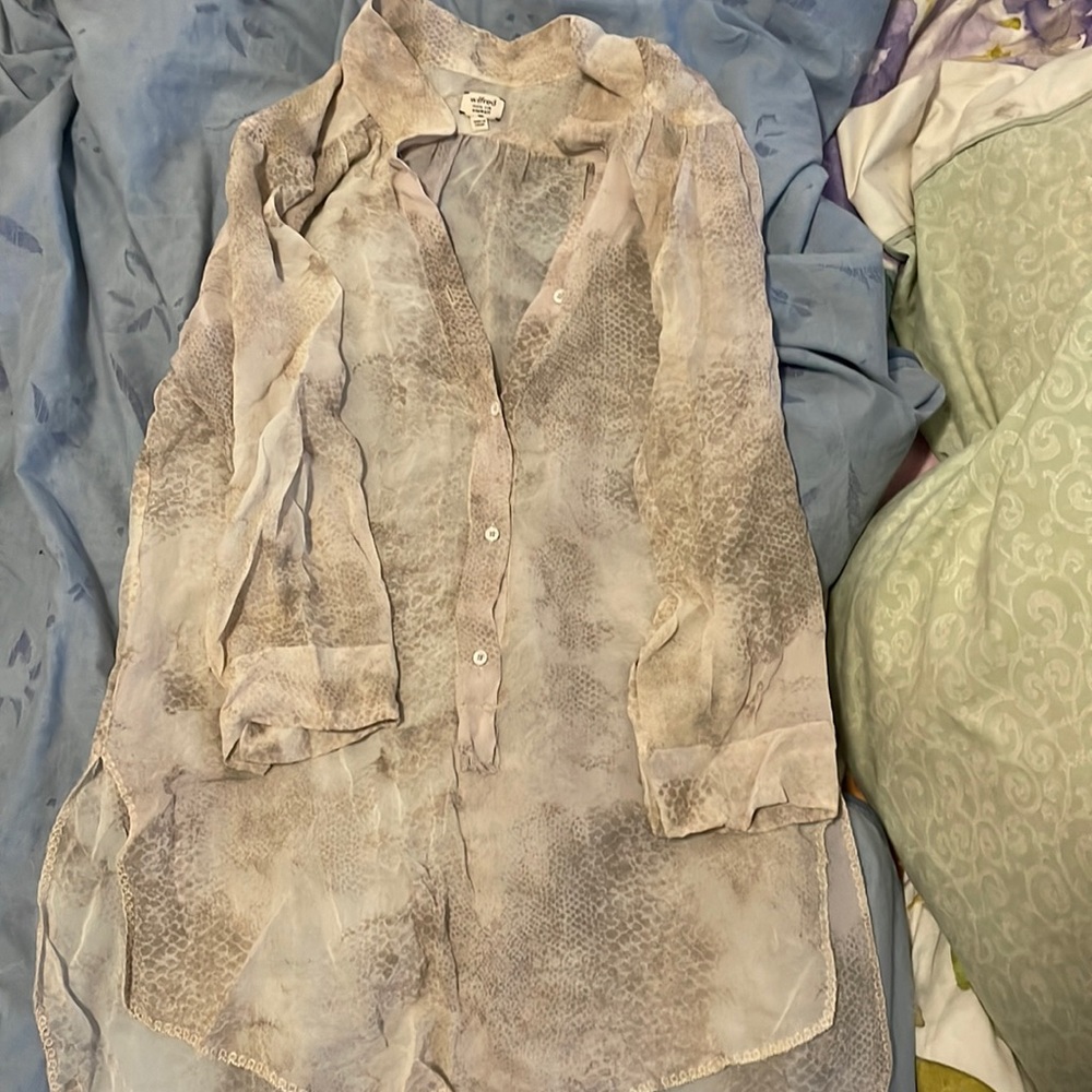 Sheer snake print blouse from Wilfred